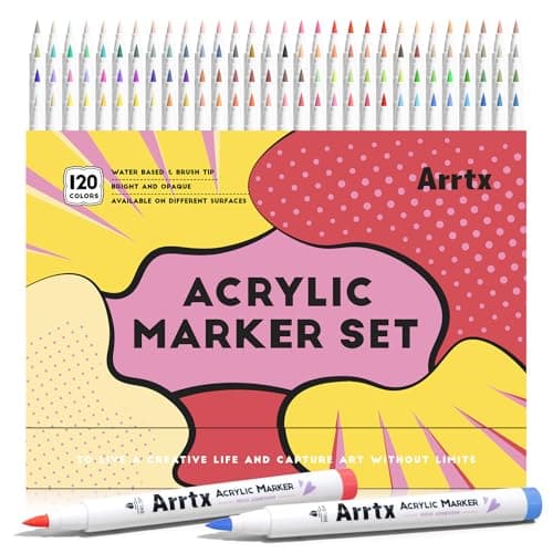 Marqueurs Acrylique Arrtx 30 Couleurs - Peinture Acrylique Eau-Based - Pour Artiste, Dessin et Craft - Verre et Bois Inc — 120A