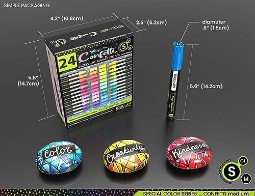 Marqueurs acrylique 3 mm non toxiques pour peinture Verre BoisMetalToilePoteriePlastique Projets bricolage Illustration