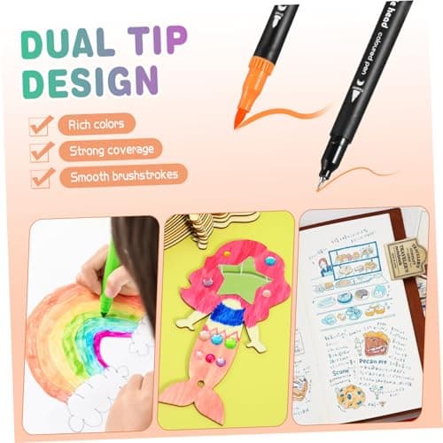 LIGHTAOTAO Lot de 24 stylos pinceaux aquarelle à double pointe marqueurs à base d'eau pour adults couleurs variées porta