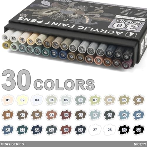 Nicety 0,7 mm Acrylic Paint Marker Verre Bois Toile Céramique Gris
