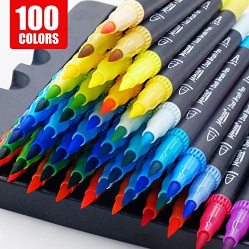 Stylos aquarelles MancoLA MA-100B pour adultes, feutres pointe fine pour coloriage et dessin professionnel, mandalas et