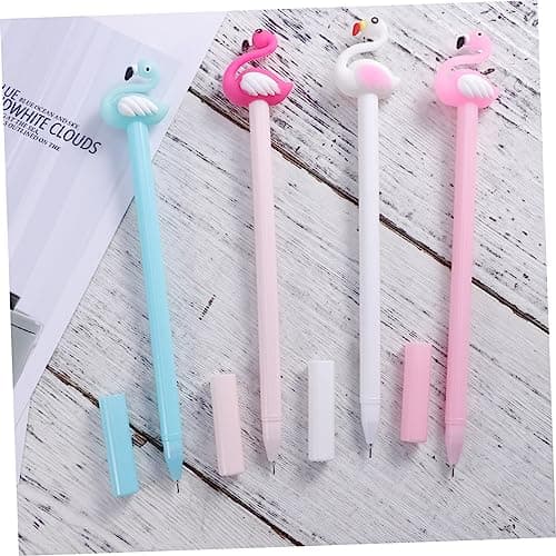 NUOBESTY Stylo à Encre Gel Rose pour Étudiants et Bureau | Design Cartoon Noir-Rose-Bleu | 24pièces | Idéal pour l'école