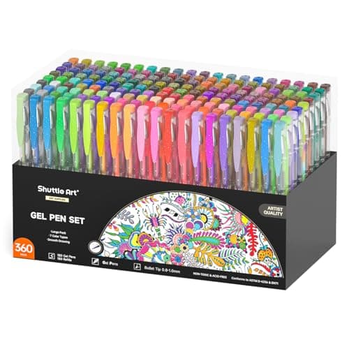 Marqueurs Shuttle Art Global Recycled Standard 360pcs 180 Couleurs + Recharges, Idéal pour Coloriage Adulte, Griffonnage