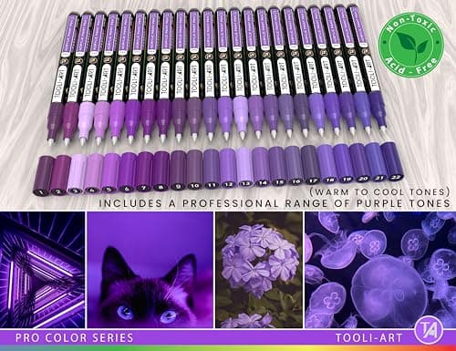 Marqueurs acryliques Lot de 22 - Pointe 0,7 mm - Non toxiques - Séchage à l'air libre - Idéaux pour peinture sur pierre,