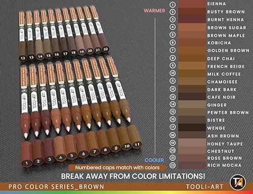 Marqueurs acryliques Marron Série Pro Pointe extra fine 0,7 mm pour múltiples surfaces - Sécurité et qualité - Lot de 22