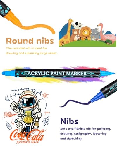 Marqueur Peinture Acrylique 36 Couleurs pour Bricolage et Artistry - Double Pointe - Feutre Coloriage Brush Pen für Rupe