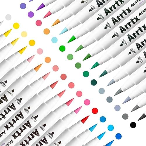 Marqueurs Arrtx pour peinture acrylique 30A couleurs : marqueurs pointe pinceau pour artisans et créatifs, peinture acry — Couleurs 30A