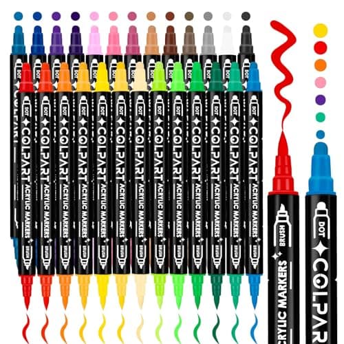 Marque Acrylic Paint Markers Colpart 36 Feutres à Double Pointe pour Peindre sur Roche, Bois et Toile - Materiaux Artist — 26 colors