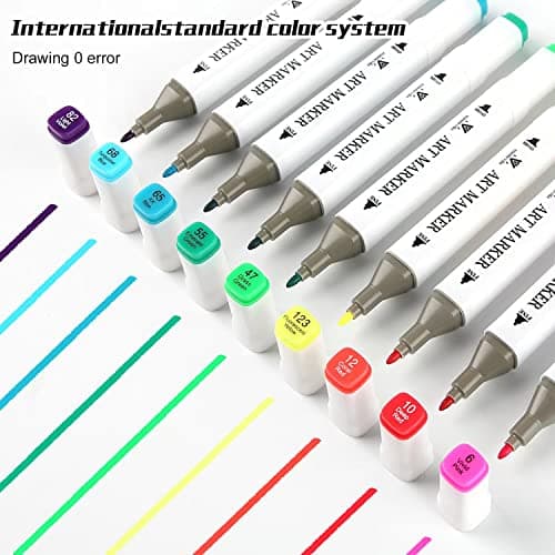 Mancola 100 Couleurs Feutres a Alcool Art Croquis, pour Artistes et Étudiants, DIY Esquisse MA-MK100
