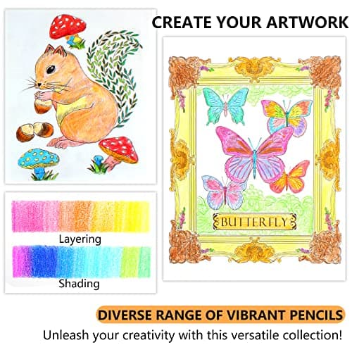 NIETTY Crayon de Couleurs 76 Pieces pour Adultes et Enfants, Idéal pour Coloriage et Dessin professionnel, Set Crayon Wo