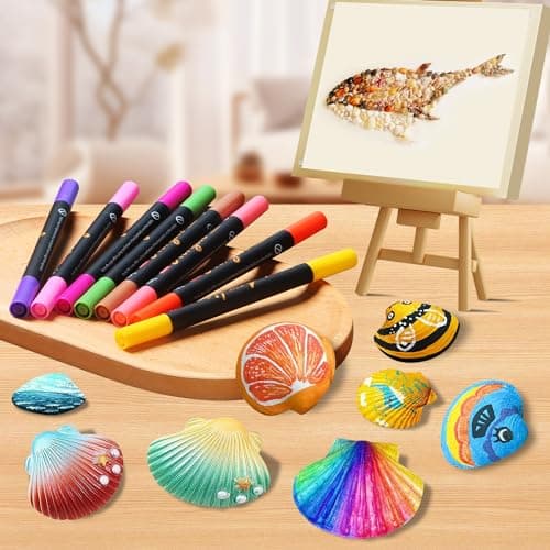 Marqueurs Acrylique Droaful 20 Couleurs Non Toxiques pour Art et Bricolage, Idéaux pour Peinture sur Différents Matériau
