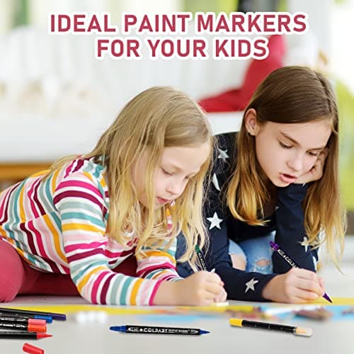 Marque Acrylic Paint Markers Colpart 36 Feutres à Double Pointe pour Peindre sur Roche, Bois et Toile - Materiaux Artist