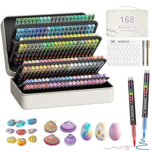 Feutres Acryliques TrendGate 122 Couleurs, Marqueurs Peinture pour Papier et Plus — 168