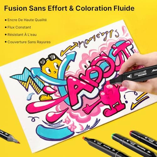 Tongfushop Feutres à Alcool Séchage Rapide pour Artistes et Adultes avec Sac Portable