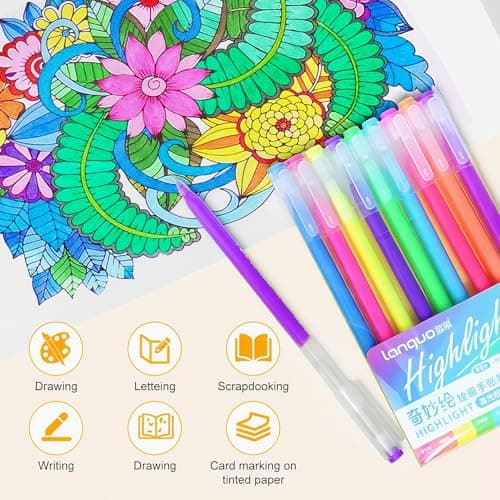 Laconile Stylos Gel Couleurs Adultes – Lot de 168 Paillettes Pastels Métalliques Neons – Dessin Coloriage Artisanat Scra