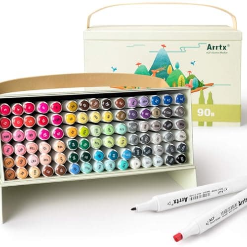Marqueurs à alcool Arrtx 90 Couleurs Permanent Adultes dessin Animation Manga