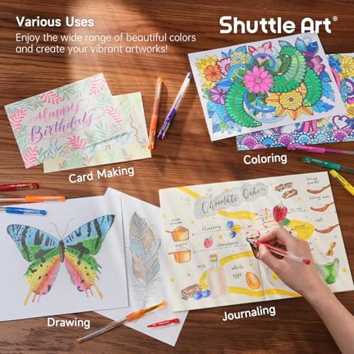 Shuttle Art Stylo Gel Couleur Métallique Neon Pastel Classique Paillettes 120 Pièces Global Recycled Standard