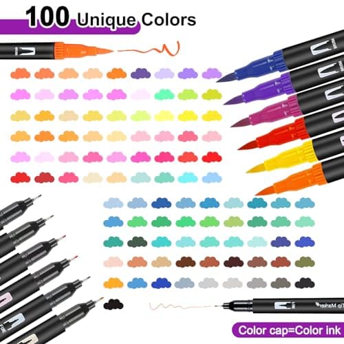 Gelanty Stylos Feutres Coloriage Adulte 168 Pièces, Lettrage et Calligraphie, Parfait pour Création Artistique, Dessin e