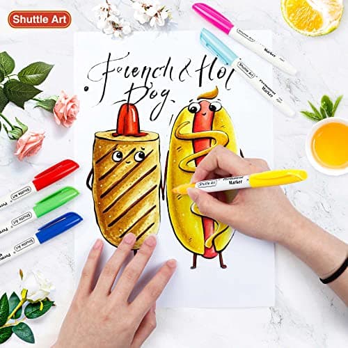 Marqueurs indélébiles shuttle art multicolores | Feutre permanent | Enfants | Coloriage et marquage sur plastique, verre