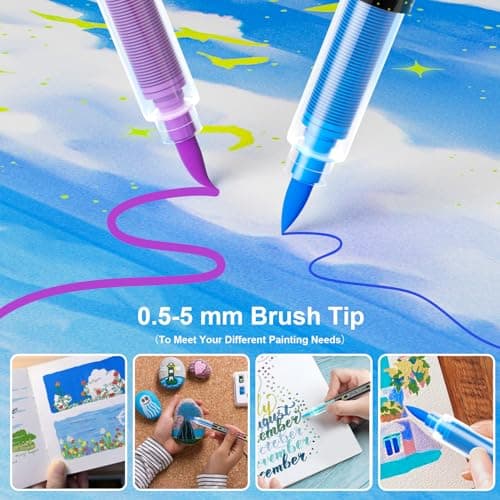 Marqueur acrylique Sonlary 36 couleurs, pinceau inclus, pour tout support - Bleu