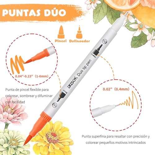 Pinceau à double pointe ZSCM, 160 couleurs permanents pour coloriage et calligraphie.