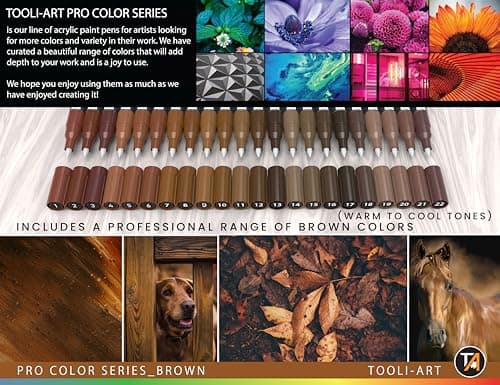 Marqueurs acryliques Marron Série Pro Pointe extra fine 0,7 mm pour múltiples surfaces - Sécurité et qualité - Lot de 22