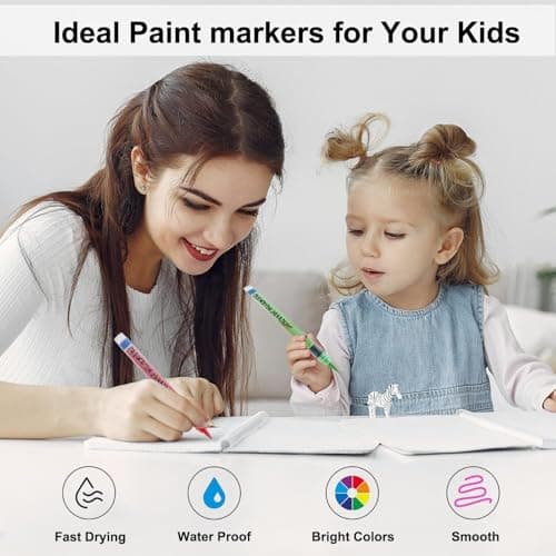 Risiours Marqueurs acryliques 12 couleurs Adultes Oeuf de Noël Fournitures de peinture acrylique