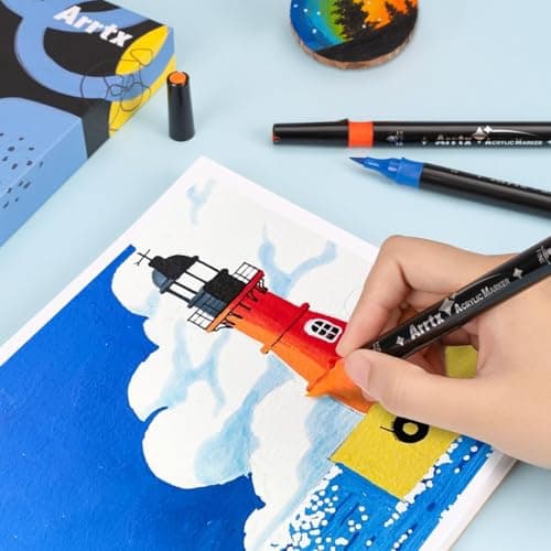 Marques Arrtx Feutres Acrylique Double Pointe 32 Couleurs Fournitures Artistiques Peinture Rock Bois