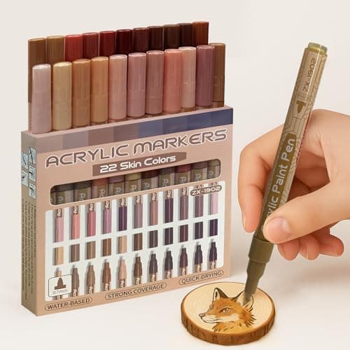 Marqueur Peinture Acrylique Mockredn - 22 Couleurs Skin Pro Color Series, Non Toxique, Base d'eau, 0,7 mm, Idéal pour Br