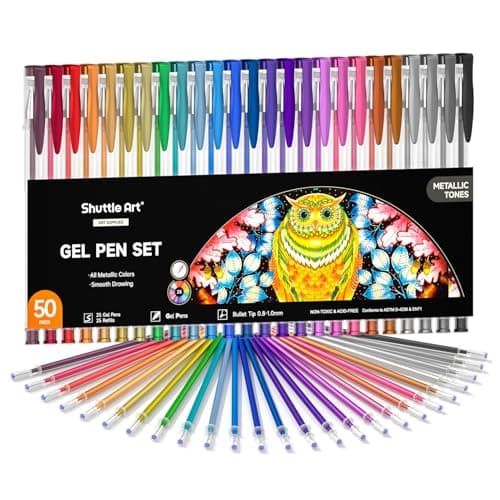 Stylos Pailletés Shuttle Art 80 Pièces pour Adultes et Enfants - Global Recycled Standard — métallique