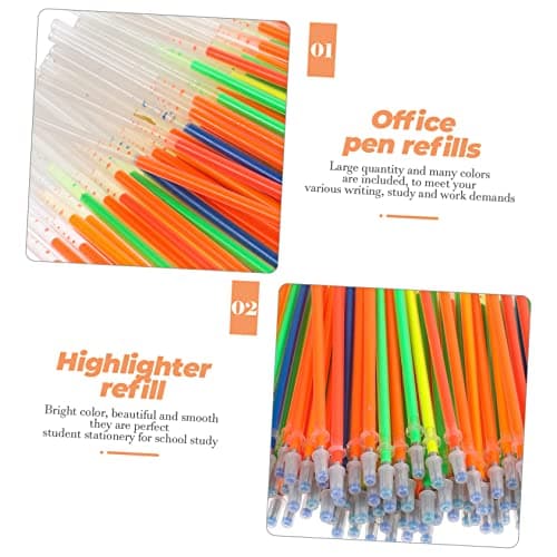Housoutil 100 Pièces recharge de stylo gel pour étudiants coloré plastique