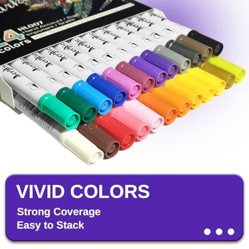 IBOPUXIU Feutres Acryliques Double Pointe 24 Couleurs Marqueurs pour Divers Users et Scènes - Peinture sur Verre, Bois,