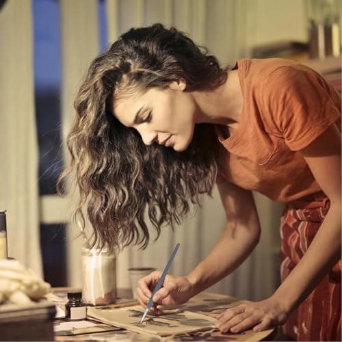 Pinceaux à peinture aquarelle Hohopeti pour artistes débutants et professionnels - 6 pièces de poils de loup pour dessin