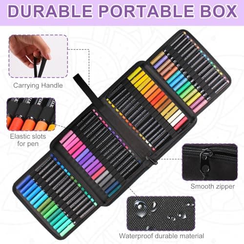 Stylos Peinture Acrylique 60 Feutres – Séchage Rapide, Résistant et Couleurs Vives