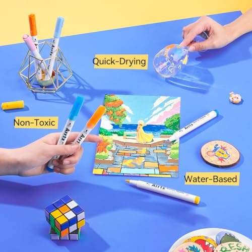 Arrtx Marqueurs 60A Imperméables pour Peinture sur Pierre, Œufs de Pâques, HobbyistesJamais Sans Tache Nombreux Formats