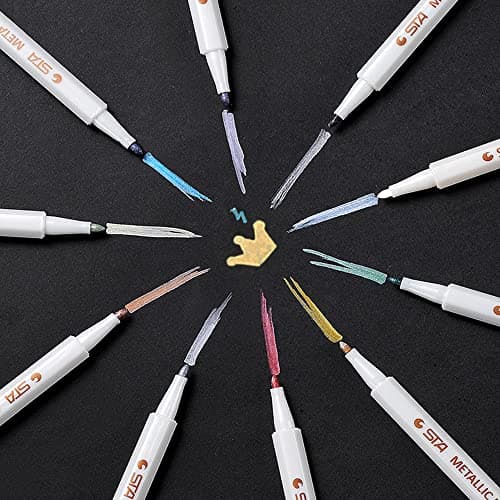 Marqueurs Métalliques Lypumso 10 Couleurs pour Scrapbooking et Peintures