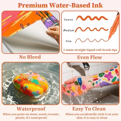 Funnasting 168 Couleurs Feutre Acrylique pour Arts & Crafts et Bricolage pour Adultes et Enfants Découvertes de Peinture