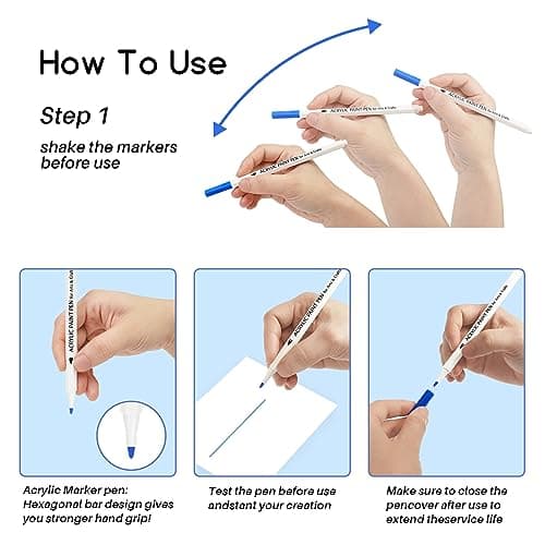 Stylos peinture acrylique TBC 24 couleurs pour artistes amoureux de la créativité, étanche et résistant à l'eau pour pie