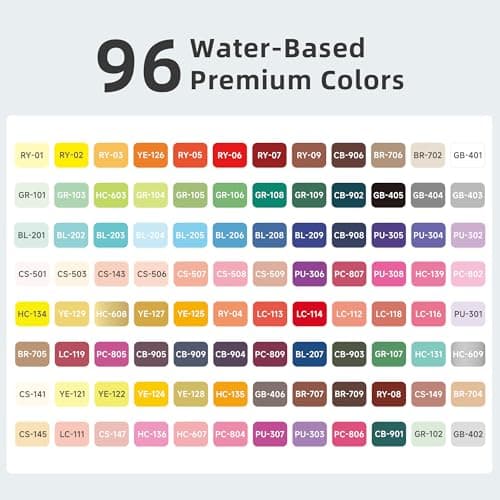 Languo Lot de 96 marqueurs acryliques pointe pinceau souple pour tout usage créatif, doux et durable, sac de marqueurs i