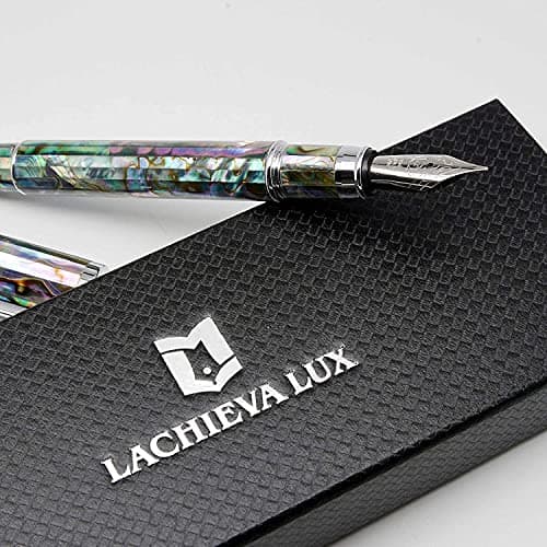 Stylo plume LACHIEVA Schmidt coquillage d'ormeau pointe fine pour homme et femme coffret cadeau fête