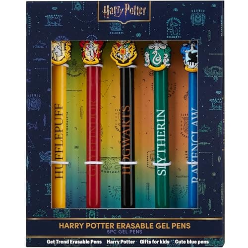 Stylos Harry Potter Effaçables Gel Kawaii pour Enfant Scolarité Encre Bleue (Lot de 5)