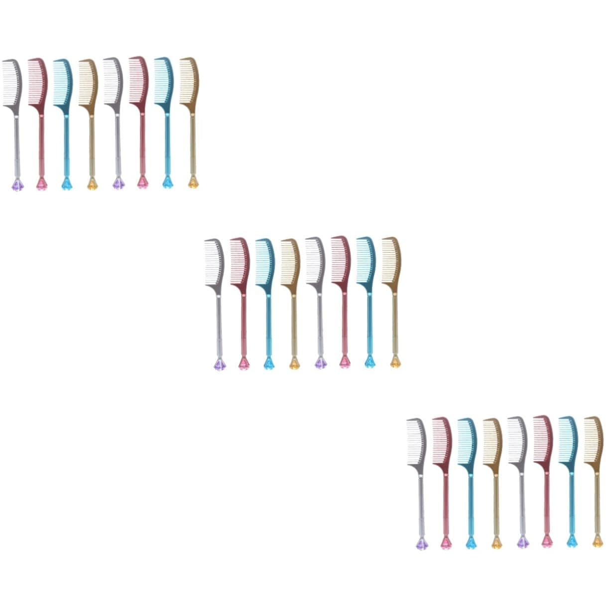 VILLCASE Lot de 3 Stylos de Signalisation Portables pour Étudiants | Stylos Amusants en Forme de Peigne | Stylo À Bille