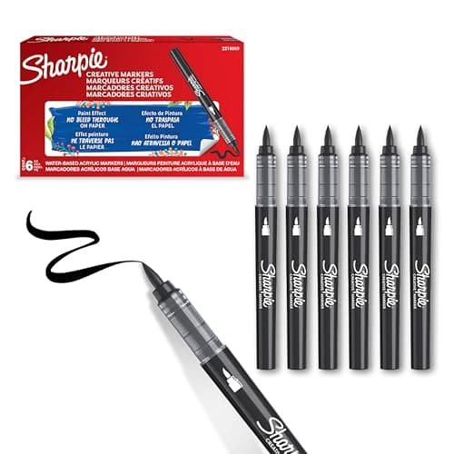 Sharpie ACRYLIC CREATIVE MARKER BRUSH TIP BLACK pour artistes à la recherche de précision en création artistique durante