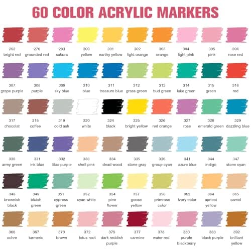 Feutres acryliques 60 couleurs pouradultes pourcalligraphie toile verre céramique
