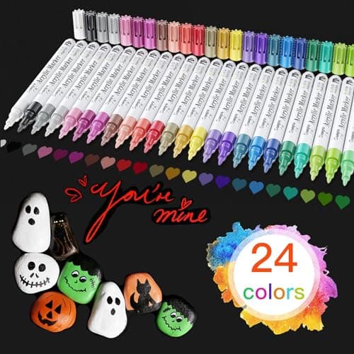 Stylos de peinture Baozun 24 Couleurs Acryliques Premium etanche pour peinture rupestre et artefacts civilized