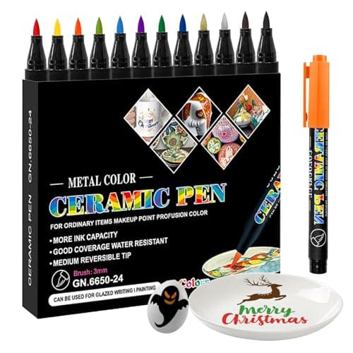 Marques Klerbesh Feutres Acryliques Couleurs pour Créations DIY et Décorations sur Pierre, Verre et Céramique (12)  
Mar