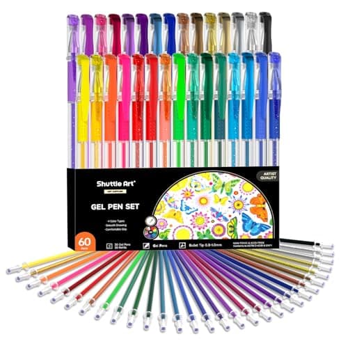 Shuttle Art 120 Stylos Gel Couleurs Non Toxiques, Perfect pour Adultes et Enfants, Coloriage et Dessin, Haute Qualité et — 30 Couleurs avec 30 Recharges
