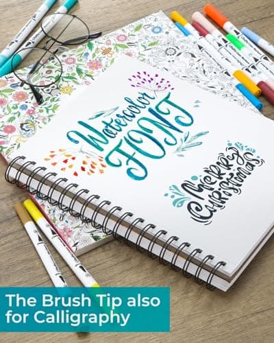 Ohuhu 160 Feutres de Couleur pour Adultes - Aquarelle et Double Pointe Fine et Pinceau pour Calligraphie et Mandala, Mau