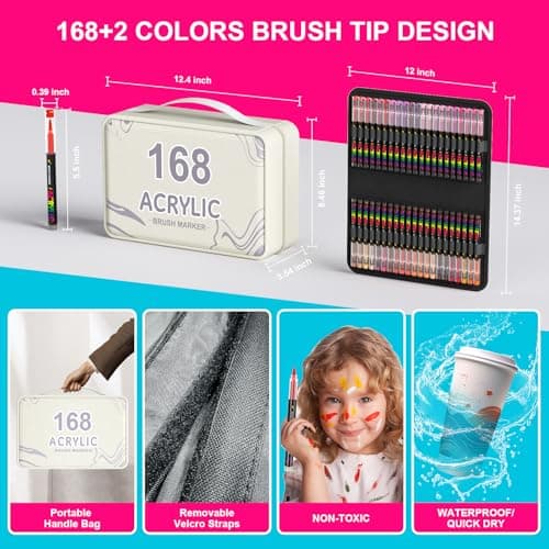 TrendGate Couleurs Feutre Acrylique Marqueur Peinture Acrylique Pinceau Multiples Utilisations pour Artisanat=\"""