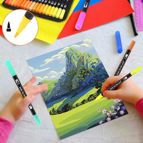GPLMQ 168 Couleurs Feutres Coloriage Adultes Enfants - Dessin Manga Calligraphie Scrapbooking Cadeau Double Pointe Feutr